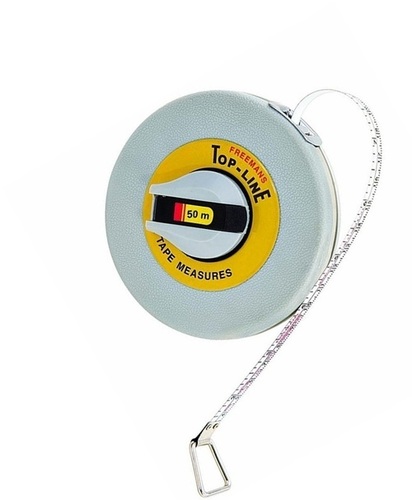 Long Steel Measuring Tape - Steel Top Line Model TW, 10 m Measuring Range, 13 mm Width, Unbreakable ABS Case