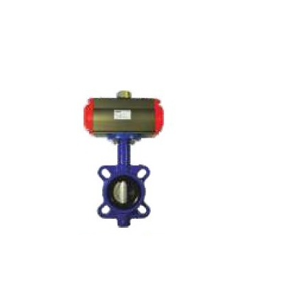 Actuator With Butterfly Valve - Cast Iron 4 Inch Blue, Linear Actuator, Precise Control, Reliable Operation