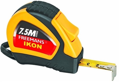 Pocket Steel Measuring Tape - 25 mm Width, 7.5 m Range | Auto Lock, Dura Coat Rubberized Case, Button Tape Blade, 4X Longer Life Belt Clip
