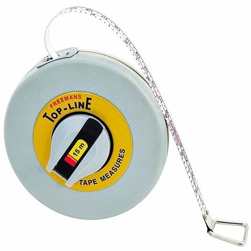 Long Steel Measuring Tape - 15m Range, 9.5mm Width, Tempered Carbon Steel with Enamel Coating | DURA COAT Glare Free Blade, Corrosion Resistant