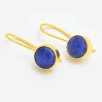 Gold Plated Blue Sapphire Earring