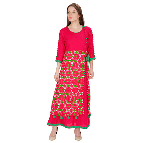 Embroidered Red Kurti