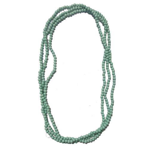 Light Green Wooden Seed Beaded Long Necklace