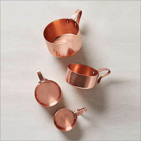 Kitchen Accessories - Copper, Varied Sizes | Durable Material, Easy Cleaning, Elegant Design, Heat Resistant, Precise Measurement, Set of 3 Cups