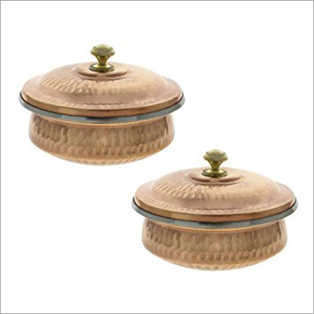 Serware Set - Copper & Stainless Steel, 2 Liters, 10 Inch Diameter | Durable, Heat Retentive, Easy Clean, Stackable, Snap-On Lid