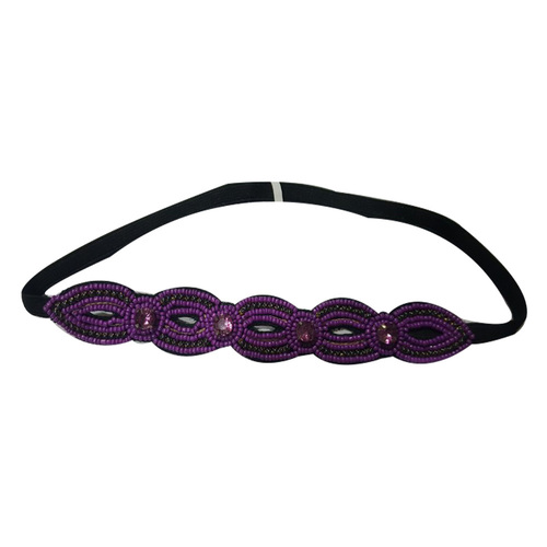 Purple Glass Beaded Designer Headband
