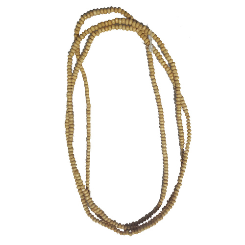 Light Skin Color Wooden Beaded Long Necklace - Wood, 50-60cm, Light Brown | Handmade, Elegant Design, Easy Care