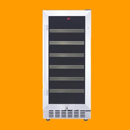 Glass Door With Black Cabinet Wine Chiller Freezer