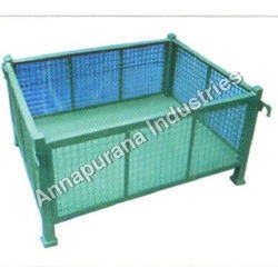 Steel Metal Pallet With Wire Net Box