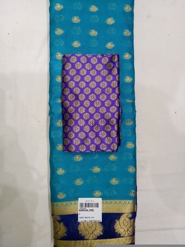 Blue And Black Designer Saree