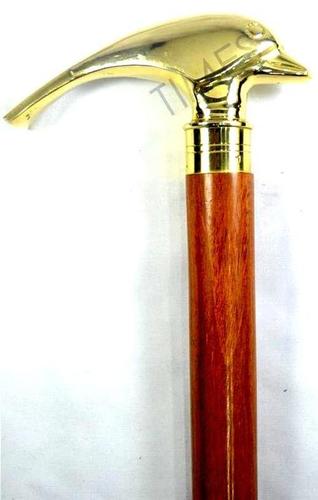 Nautical Brass Fish Handle Walking Stick