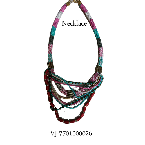 Multiple Glass Seed Beaded Necklace