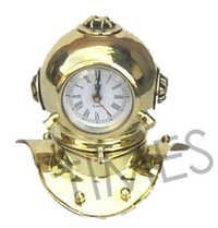 Nautical Brass Helmet Table Clock