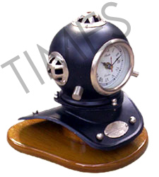 Nautical Brass Helmet Table Clock