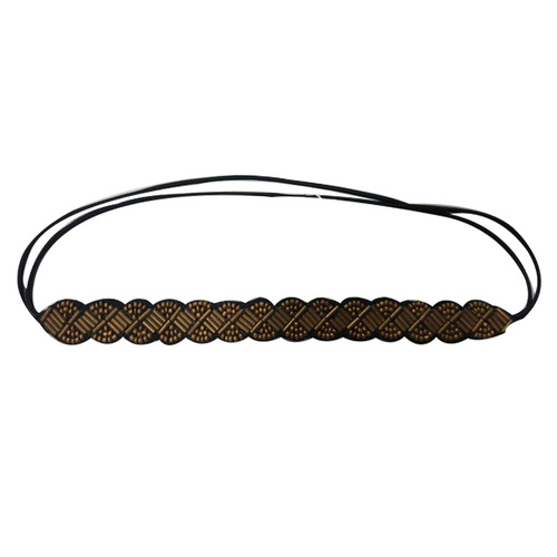 Gold Glass Seed Beaded Embroidery Hairband