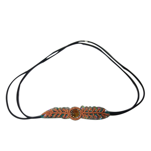 Orange Glass Beaded Headband - Handmade Quality, Regular Use Hair Accessory with Easy Maintenance