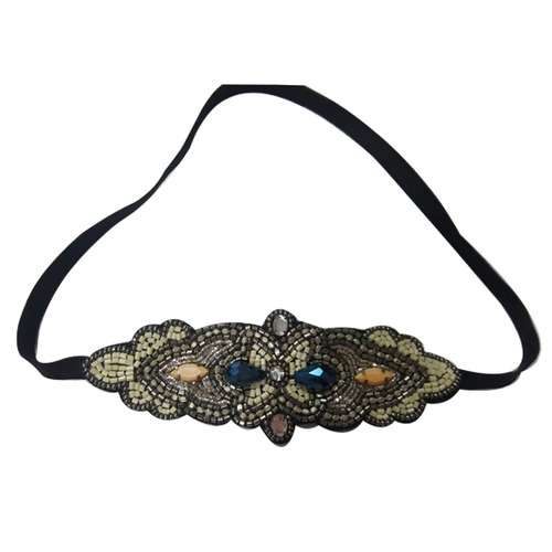White Glass Seed Beads Work Hairband