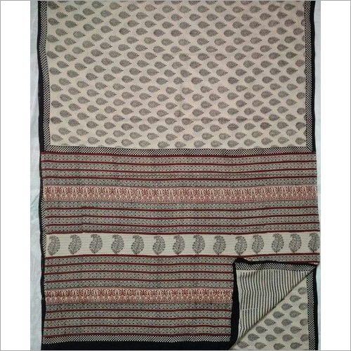 Bagru Print Cotton Sarees - 6.5 Meters Long, Comes with Matching Blouse | Ideal for Summer Wear, Elegant Printed Design
