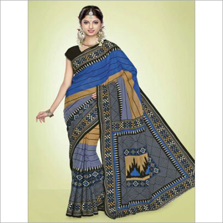 Cotton Silk Blue Designer Sarees