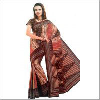 Maroon Printed Chiffon Sarees