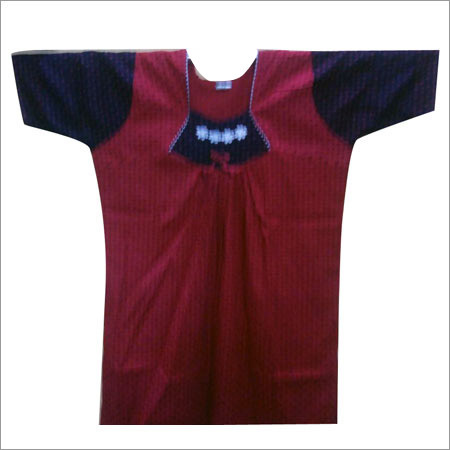 Cotton Printed Nighty - Sizes L, M, XL, XXL | Maroon, Short Sleeves, Summer Comfort for Women