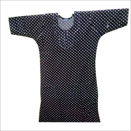 Printed Black Cotton Nighty