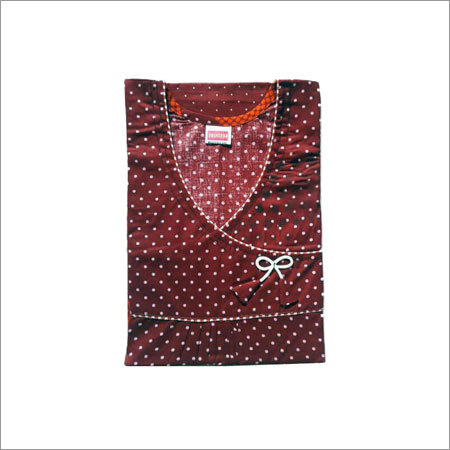 Maroon Red Printed Nighty