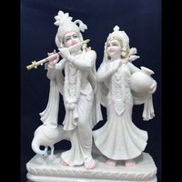 White Marble Radha Krishana Statue