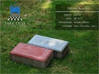 Glossy Paver Blocks - Concrete, 6x12 Inch, Grey & Red | Durable, Customizable, Weatherproof, Easy Clean & Install, Stylish Finish