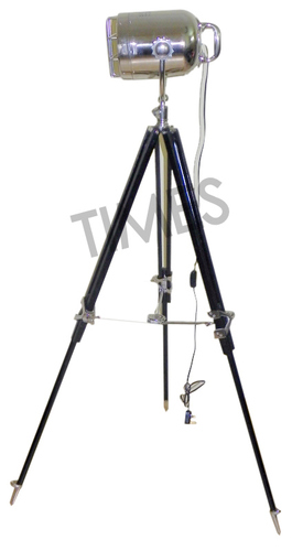 Antique Nautical Spot Lamp With Tripod