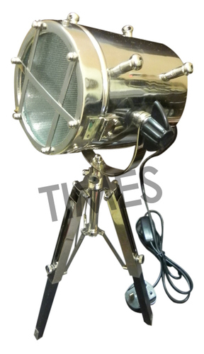 Antique Nautical Spot Lamp With Tripod
