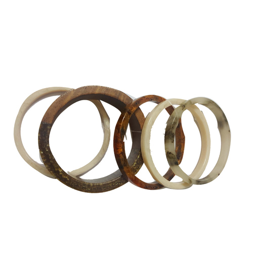 Brown Wooden and Glass Bengles