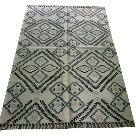 Olive Green And Black Cotton Wool Rugs