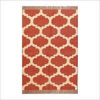Red And Cream Jute Box Rugs