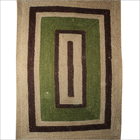 Green And Brown Jute Brided Rugs