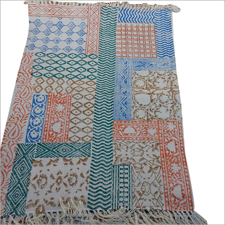 Cotton Print - 2x3 Feet Rectangle, Multi Color Oriental Design | Handmade, Anti-Slip, Hand Washable, 2-3mm Thickness