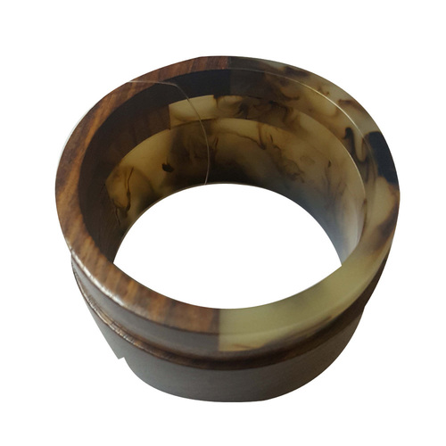 Brown Color Glass and Wooden Bangle