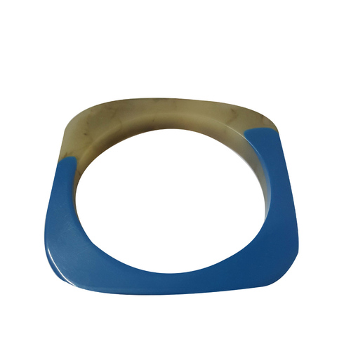 Blue Color Designer Glass Bangle - Glass, 60x50 mm, Blue | Handmade, Stylish, Durable, Easy Care