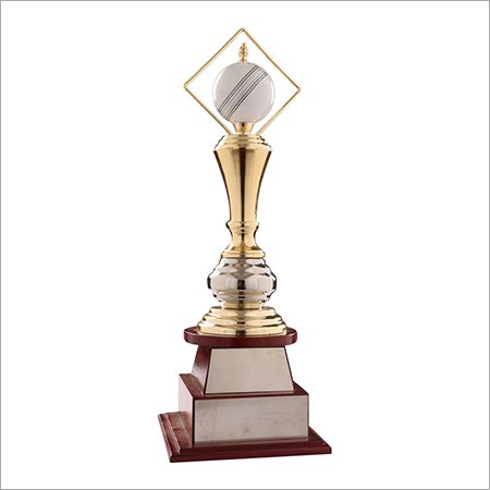 Double Tone Trophy - Brass, 12 Inch | Golden Color, Artificial Style, Ideal for Business Gift & Souvenir, Weighs 250 Grams