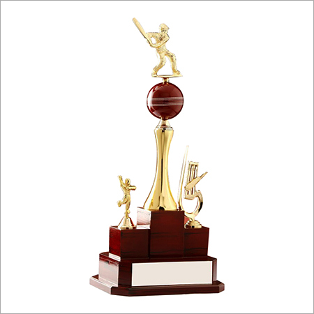 Golden Cricket Trophy - Brass Material, 12 Inch Size, Golden Color | Sport Trophy Award for Business Gift and Souvenir, 300 Grams Weight