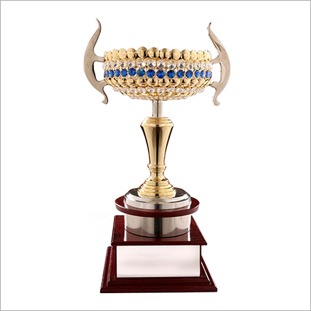 Golden Diamond - Crystal, 10 Inch Round, Golden Color, Artificial Style | Trophy for Business Gifts and Souvenirs, 300 Grams