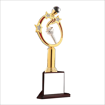 Steel Meena Trophy - Steel, 12 Inch, Golden Color, 6 mm Thickness | Artificial Theme, Ideal for Business Gift and Souvenir