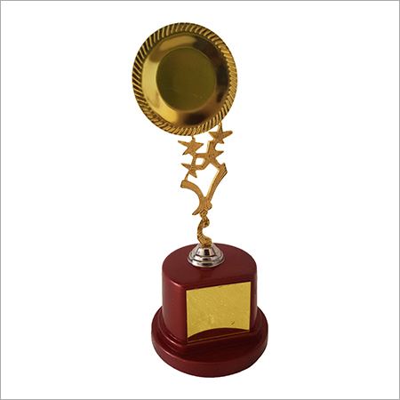 Steel Trophy Cup - Steel, 10 Inch Round, Golden Color, 4 mm Thickness | Artificial Souvenir, Business Gift Theme
