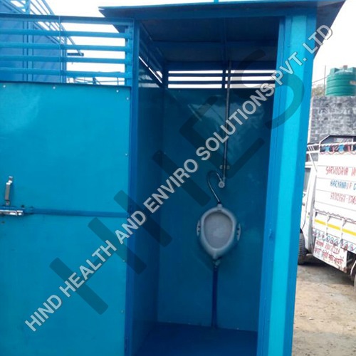 Blue Prefabricated Toilet Cabin