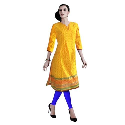 Yellow Designer Kurti Size: Xxl