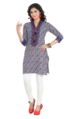 Cotton Kurti - Short Printed Style | Available in L, M, XL, XXL Sizes, Attractive Design