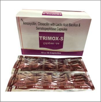 Amoxycillin Cloxacillin Eith Lactic Acid Bacillus & Serratiopeptidase Capsules General Drugs