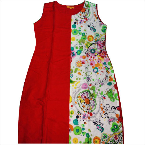 Red Executive Cotton Designer Kurti