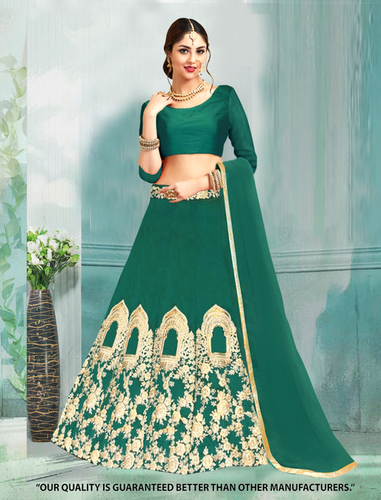 Embroidered Green Designer Lehenga Choli