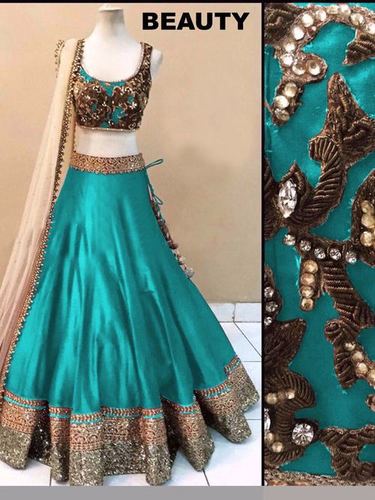 Embroidered Elegant Bridal Green Lehenga